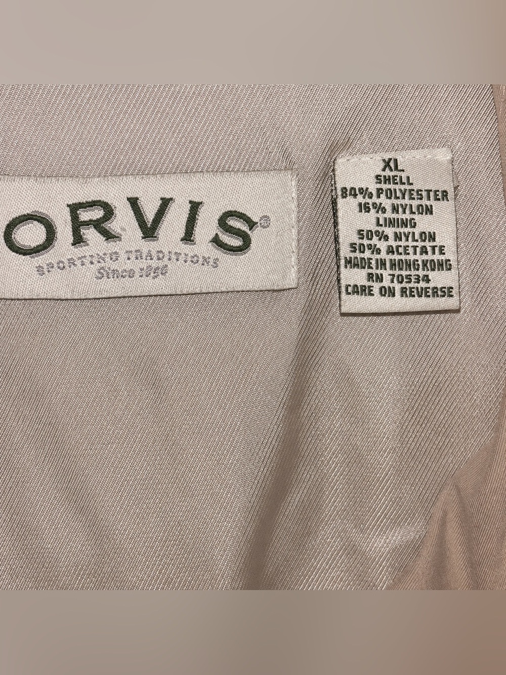 Orvis Quilted Jacket Womens XL Beige Button Front Lightweight Coat Pockets - Picture 5 of 6